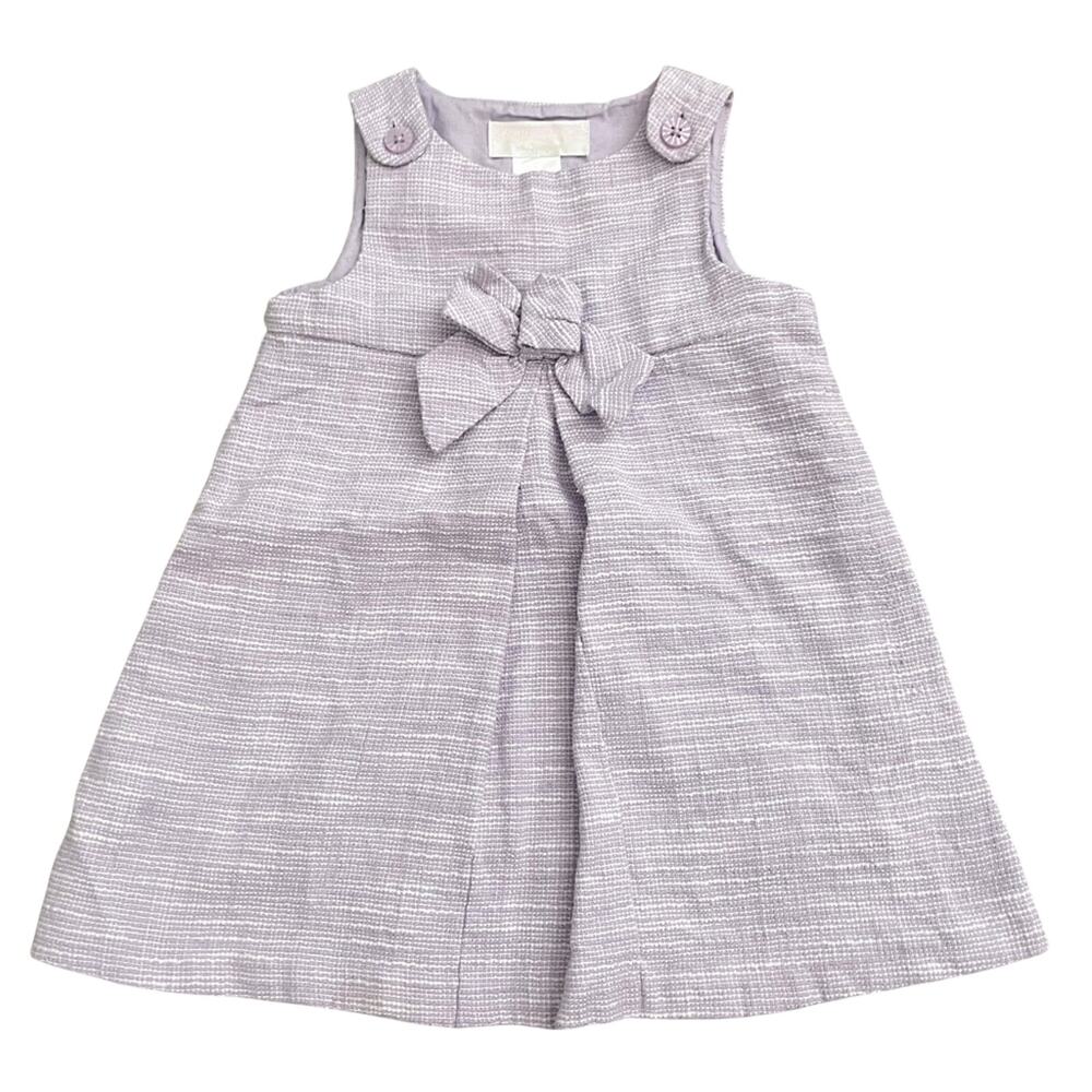 Janie and Jack Purple Bow Dress 3-6 Months Tweed Style Dress Preppy